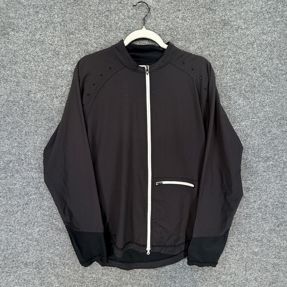 FootJoy Jacket Mens Large Black Micro Stripe Full Zip Performance Lightweight
